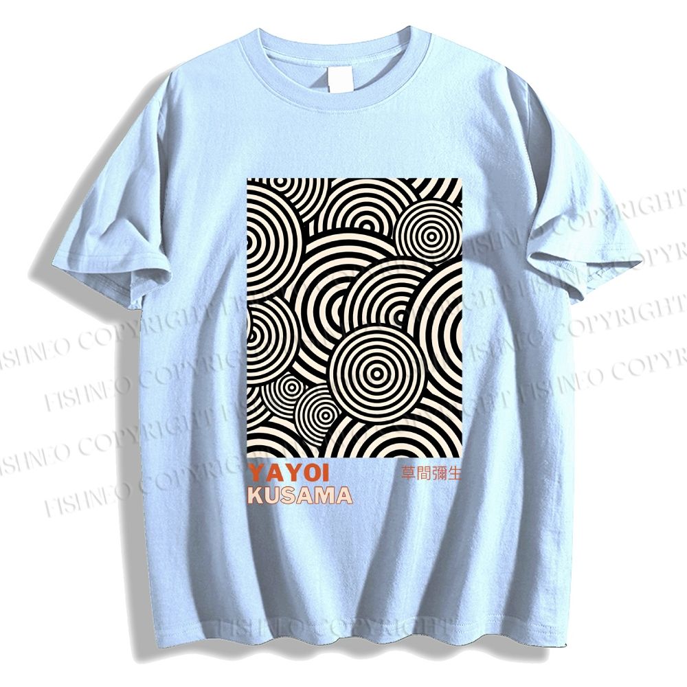 Unisex Classic Yayoi Kusama Circle Printed Cotton Printed T-shirt