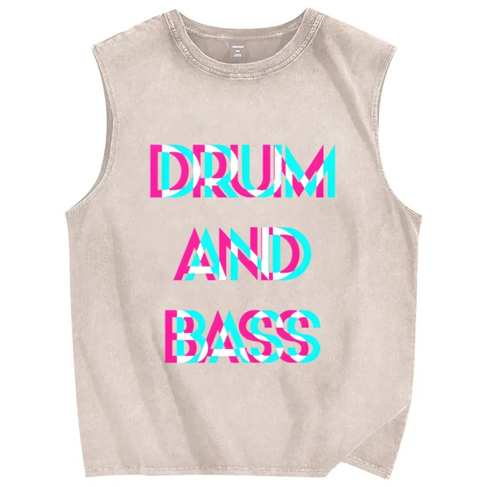 Drum & Bass Cyberpunk Vintage Distressed Washed Tank Top