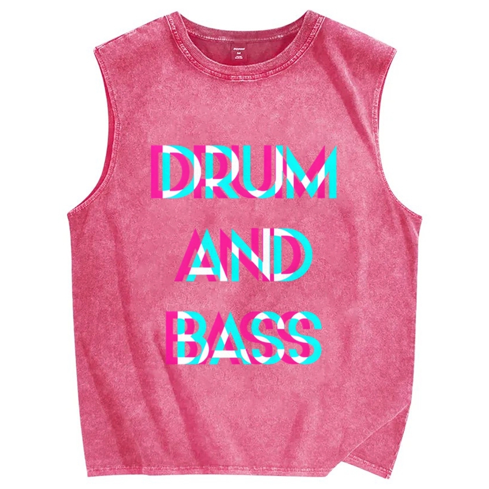 Drum & Bass Cyberpunk Vintage Distressed Washed Tank Top