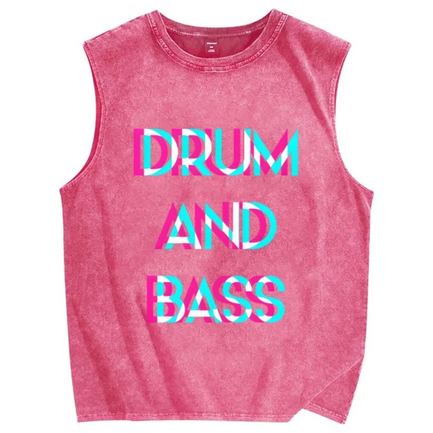Drum & Bass Cyberpunk Vintage Distressed Washed Tank Top