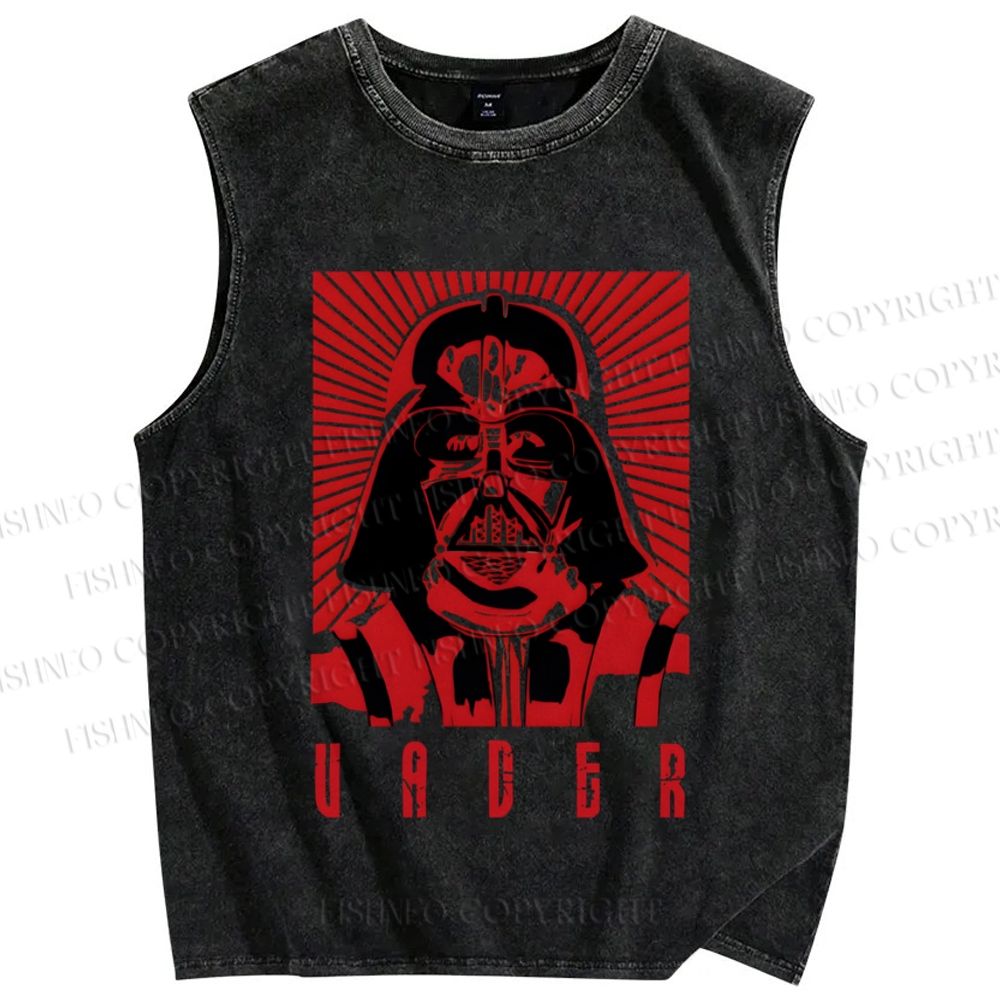 Unisex Star Wars Darth Vader Printed Washed Tank Top
