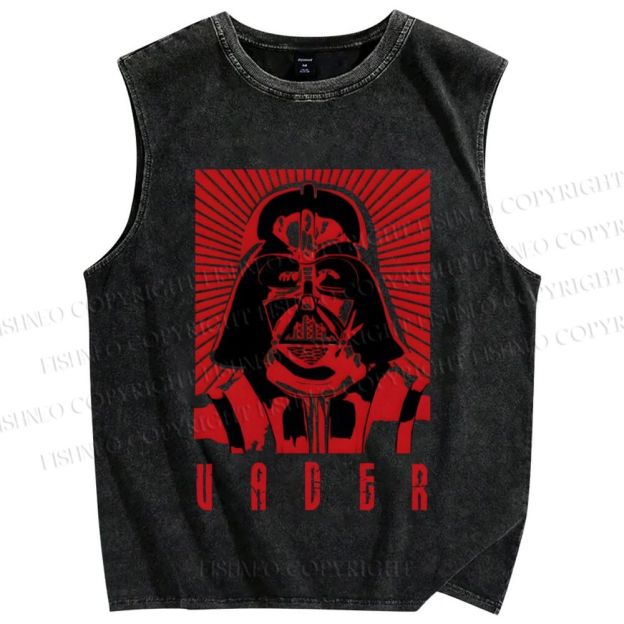 Unisex Star Wars Darth Vader Printed Washed Tank Top