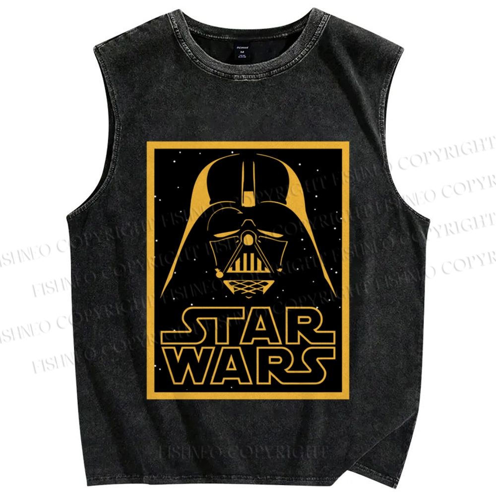 Unisex Star Wars Darth Vader Printed Washed Tank Top