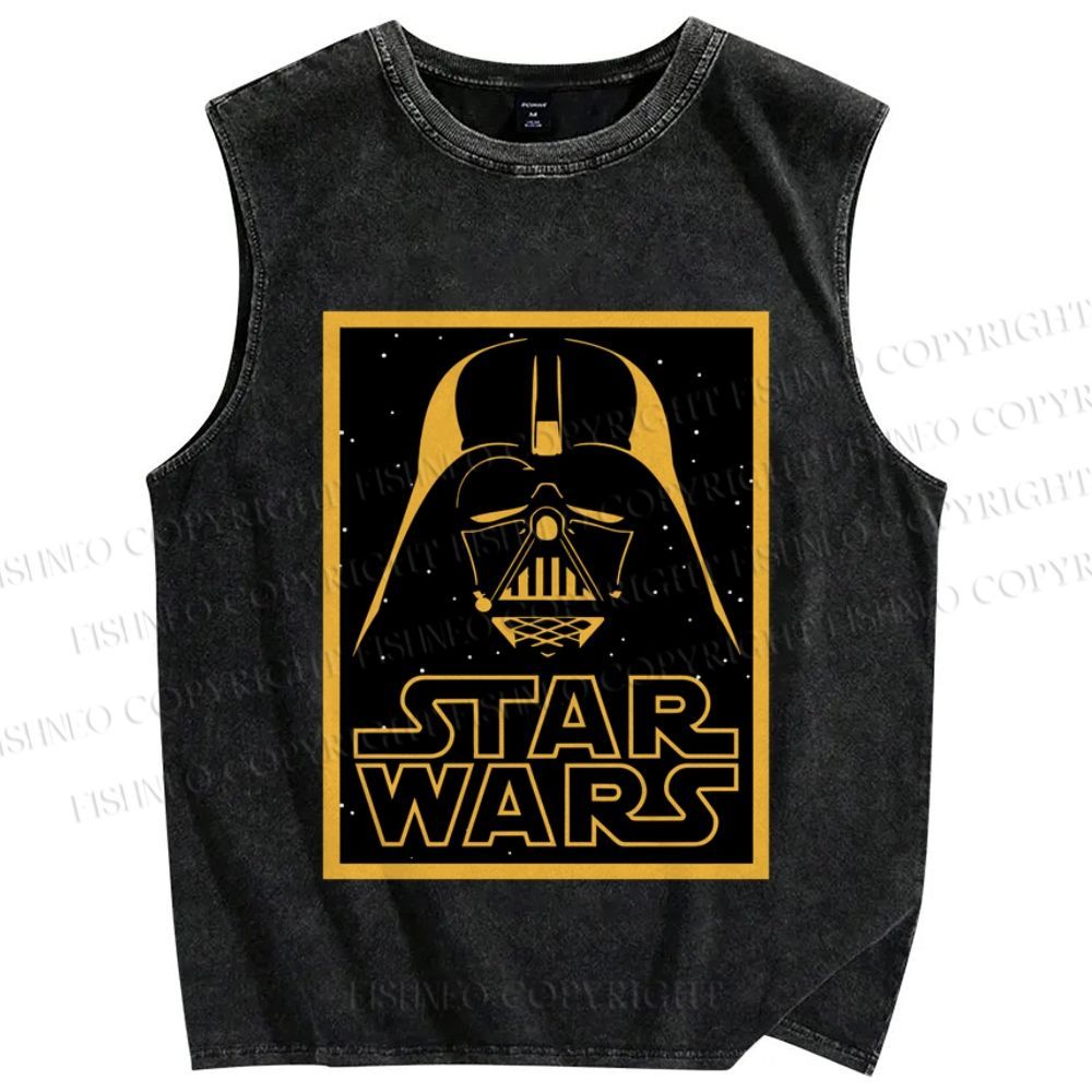 Unisex Star Wars Darth Vader Printed Washed Tank Top