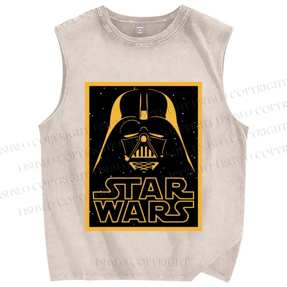 Unisex Star Wars Darth Vader Printed Washed Tank Top
