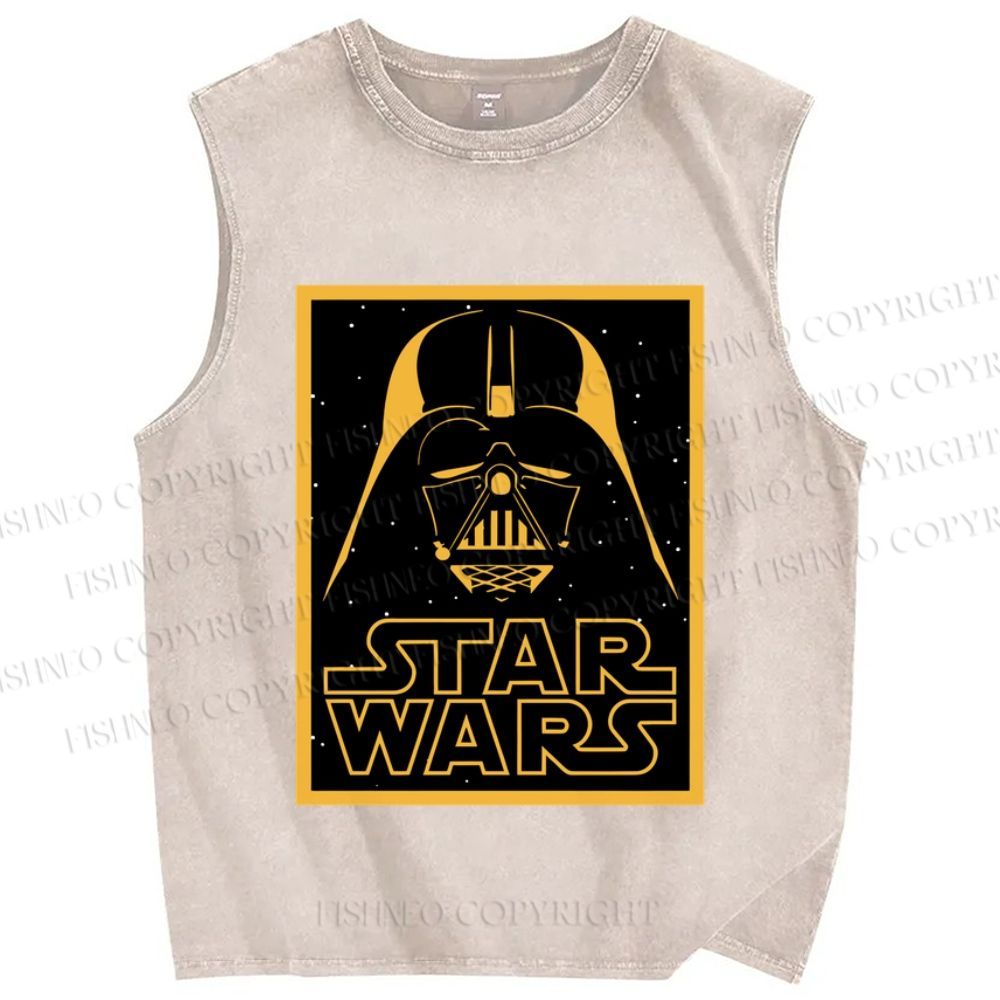 Unisex Star Wars Darth Vader Printed Washed Tank Top