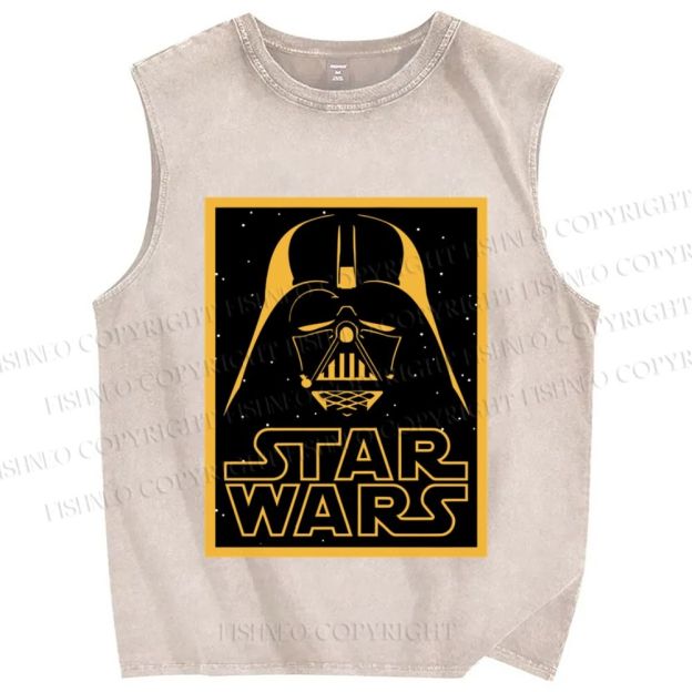 Unisex Star Wars Darth Vader Printed Washed Tank Top