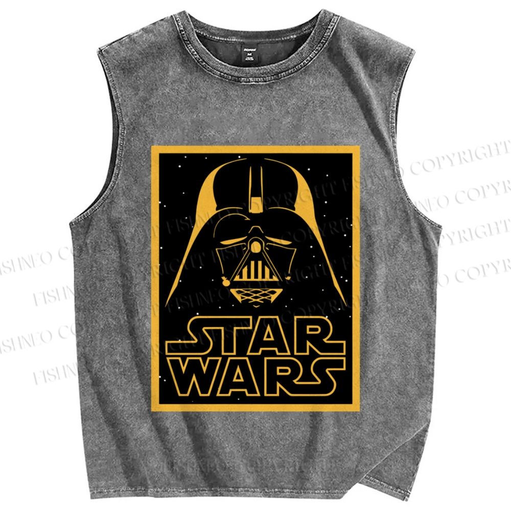 Unisex Star Wars Darth Vader Printed Washed Tank Top