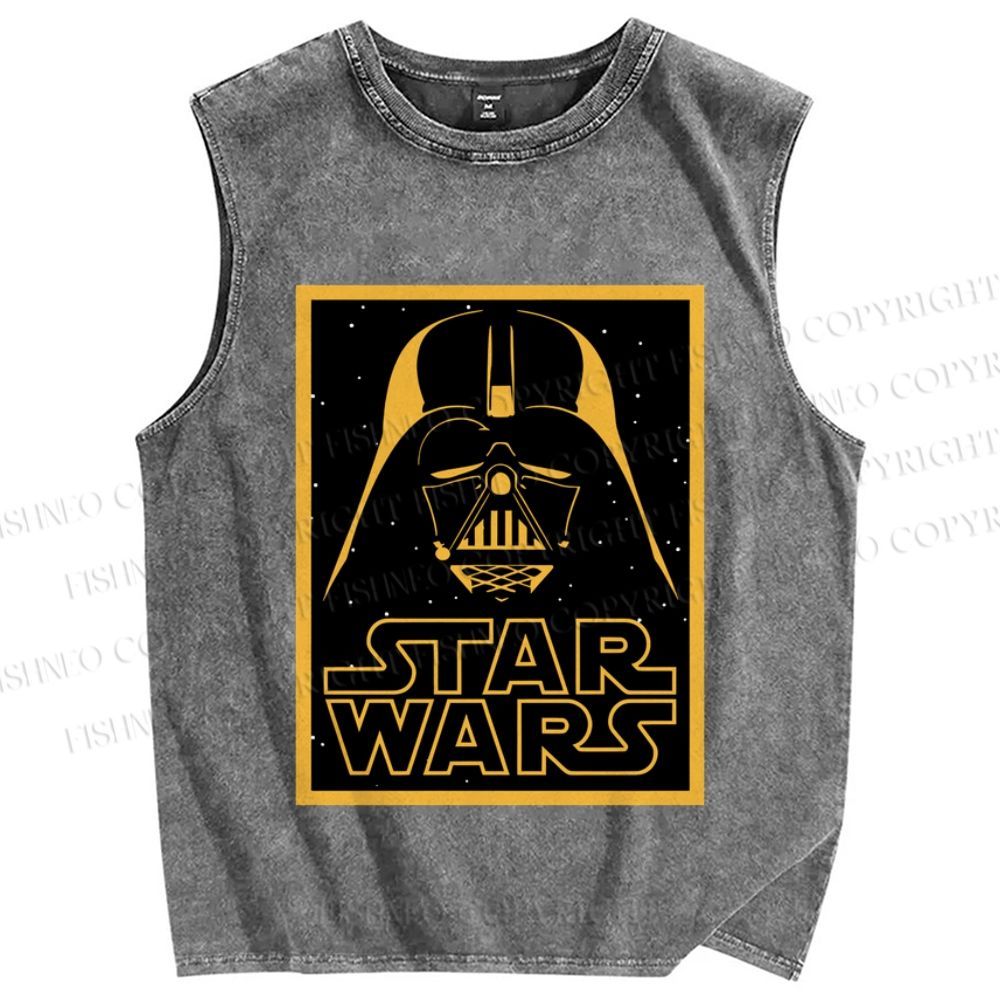 Unisex Star Wars Darth Vader Printed Washed Tank Top