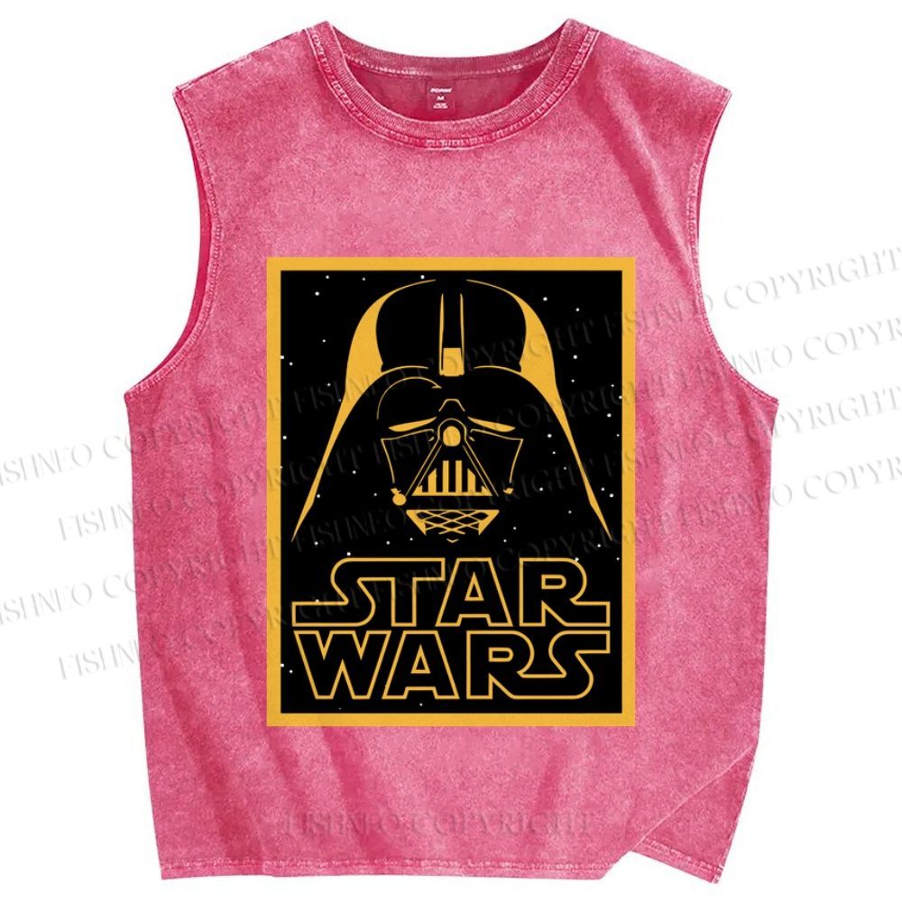 Unisex Star Wars Darth Vader Printed Washed Tank Top
