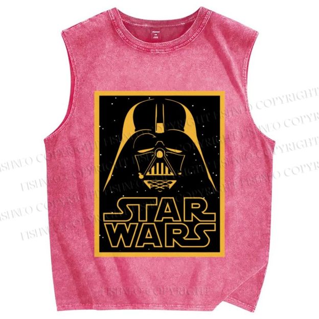 Unisex Star Wars Darth Vader Printed Washed Tank Top
