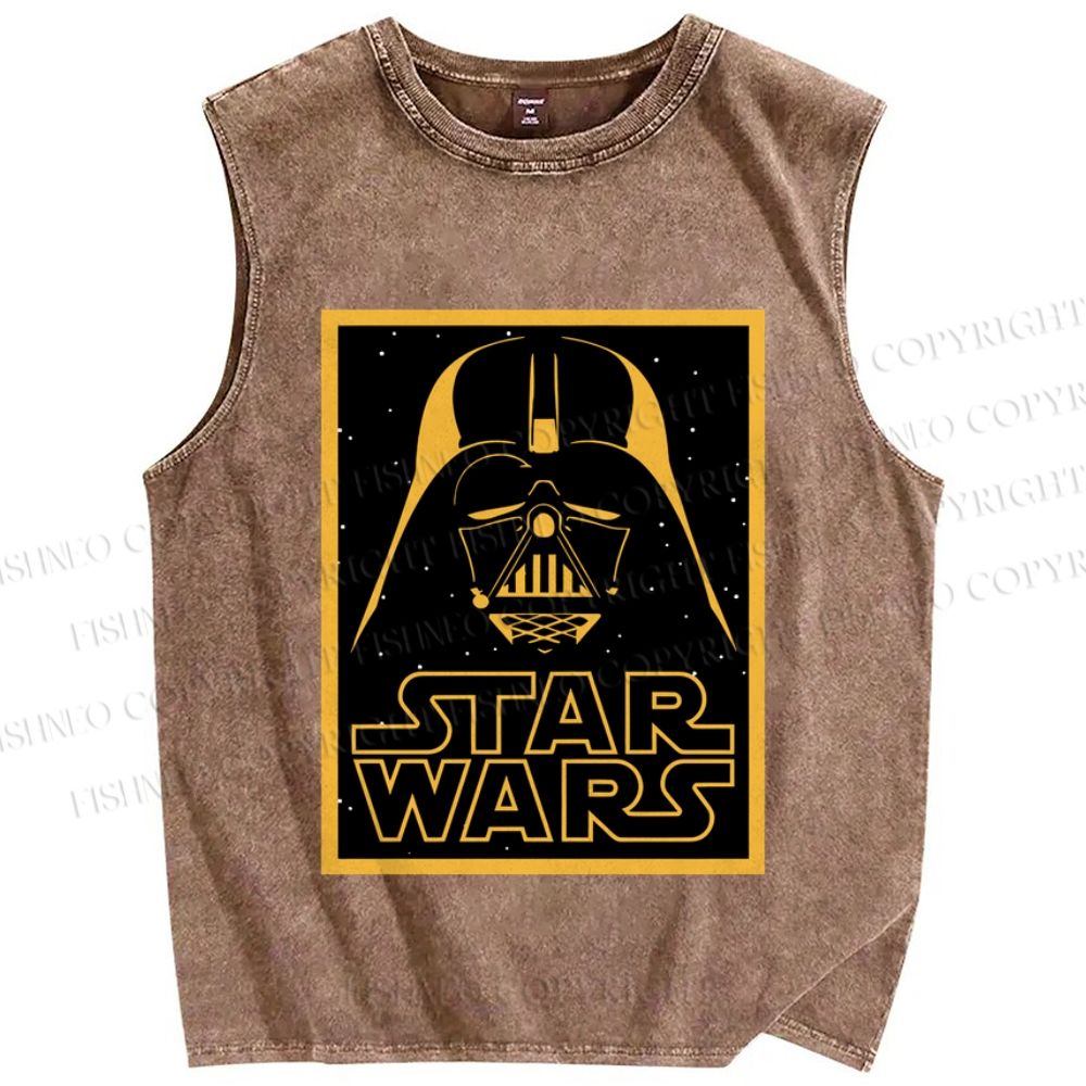 Unisex Star Wars Darth Vader Printed Washed Tank Top