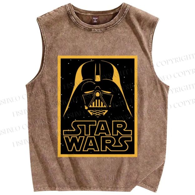 Unisex Star Wars Darth Vader Printed Washed Tank Top