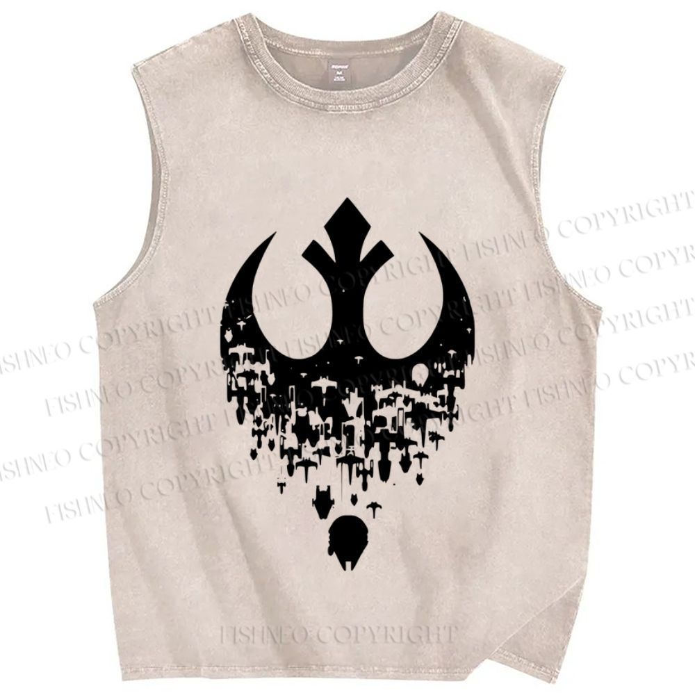 Unisex Star Wars Printed Washed Tank Top