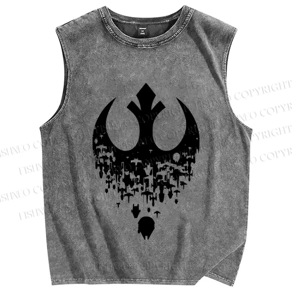 Unisex Star Wars Printed Washed Tank Top