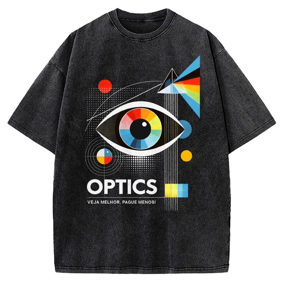 Unisex Optics In Abstract Art Vintage Washed T-shirt