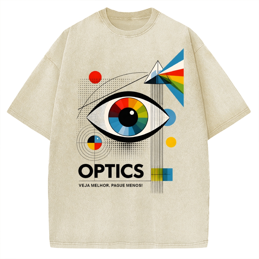 Unisex Optics In Abstract Art Vintage Washed T-shirt