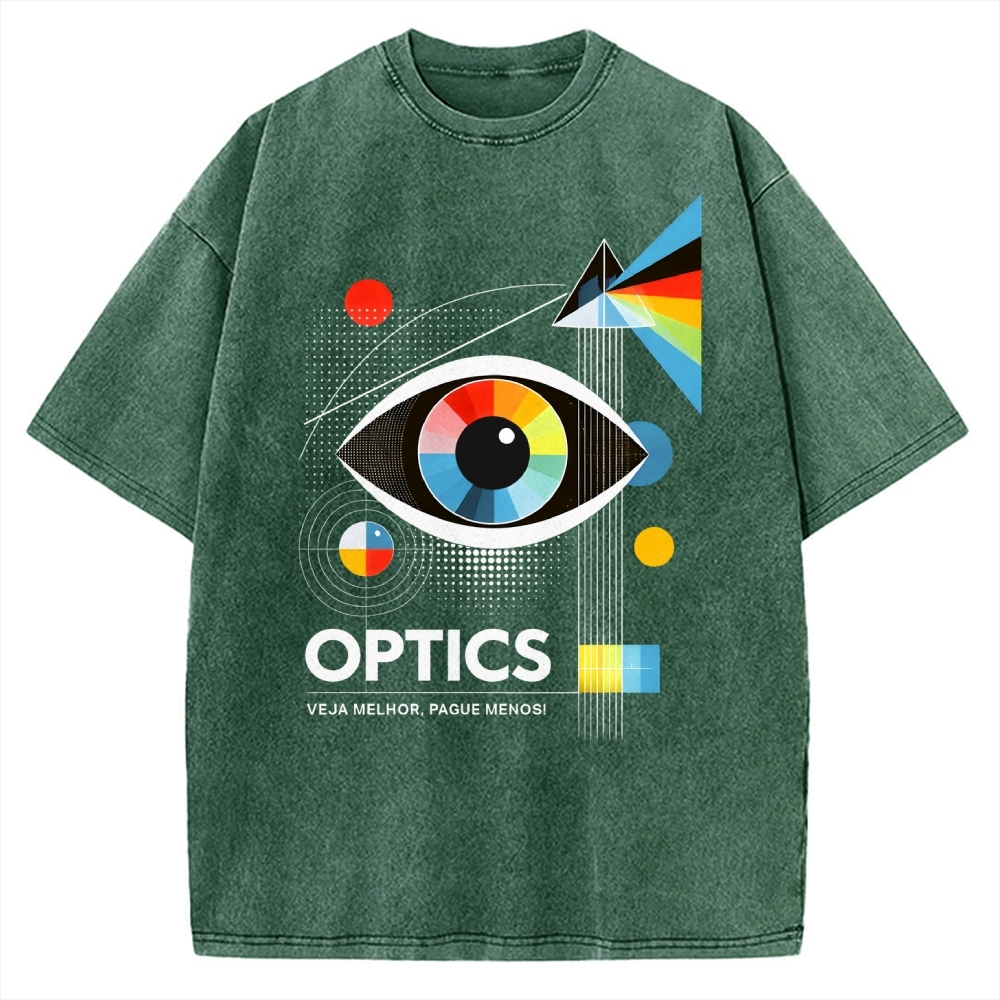 Unisex Optics In Abstract Art Vintage Washed T-shirt