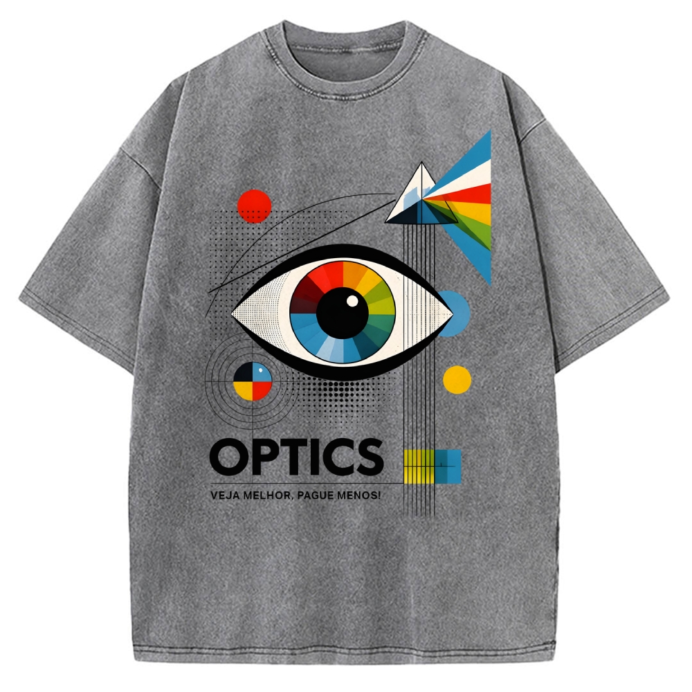 Unisex Optics In Abstract Art Vintage Washed T-shirt