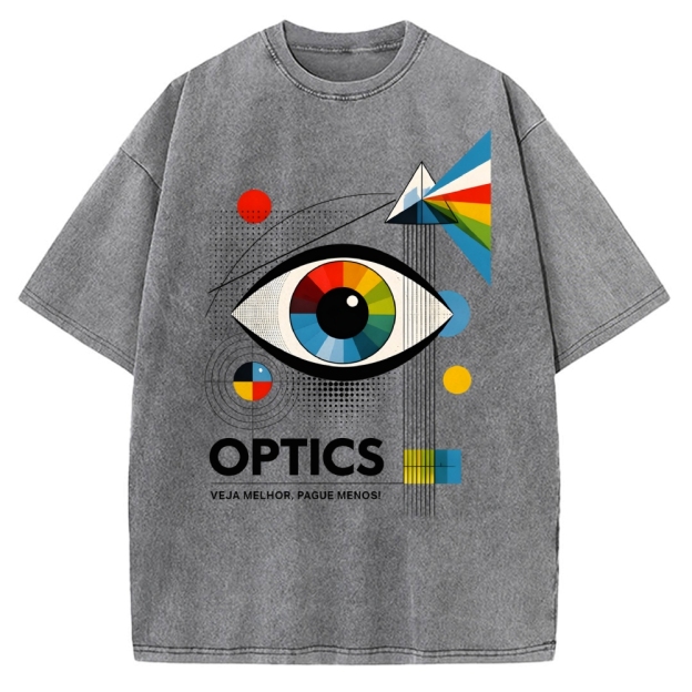 Unisex Optics In Abstract Art Vintage Washed T-shirt