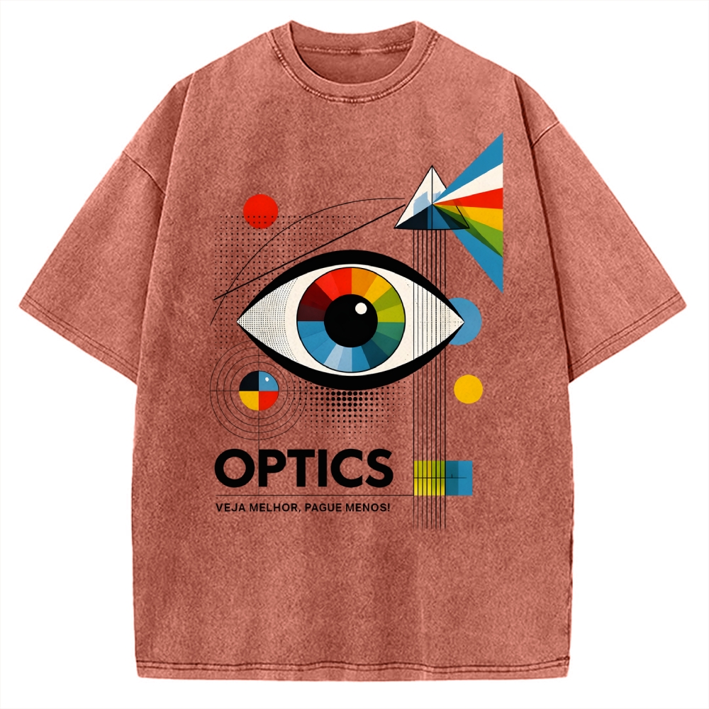 Unisex Optics In Abstract Art Vintage Washed T-shirt