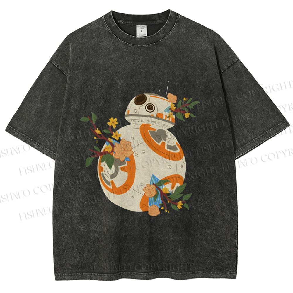 Unisex Star Wars BB-8 Printed Washed Tee