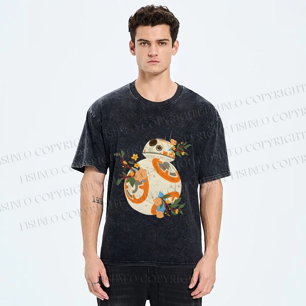 Unisex Star Wars BB-8 Printed Washed Tee