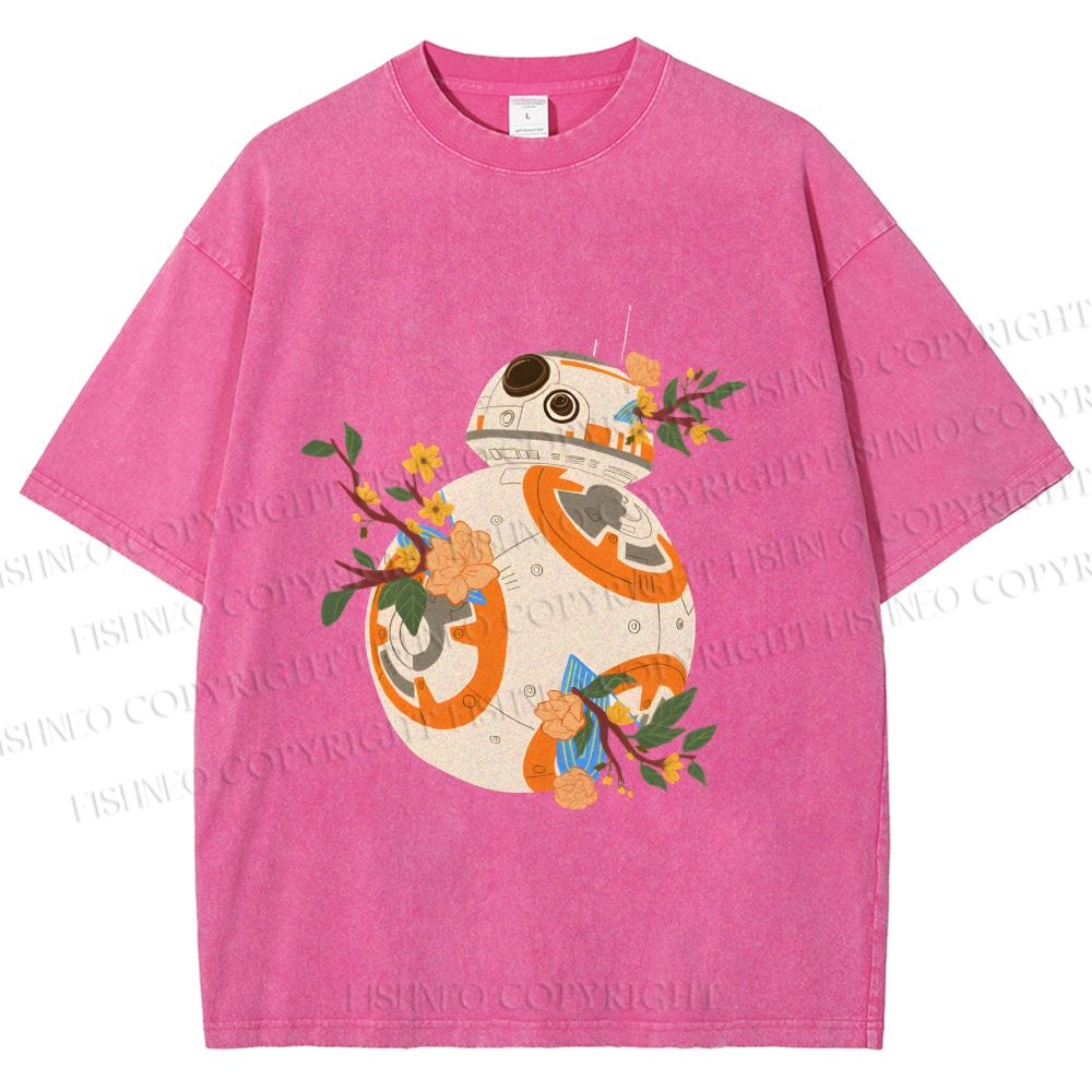 Unisex Star Wars BB-8 Printed Washed Tee