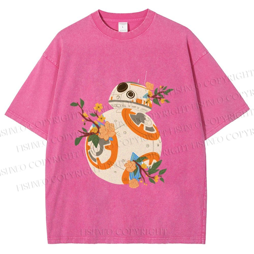 Unisex Star Wars BB-8 Printed Washed Tee