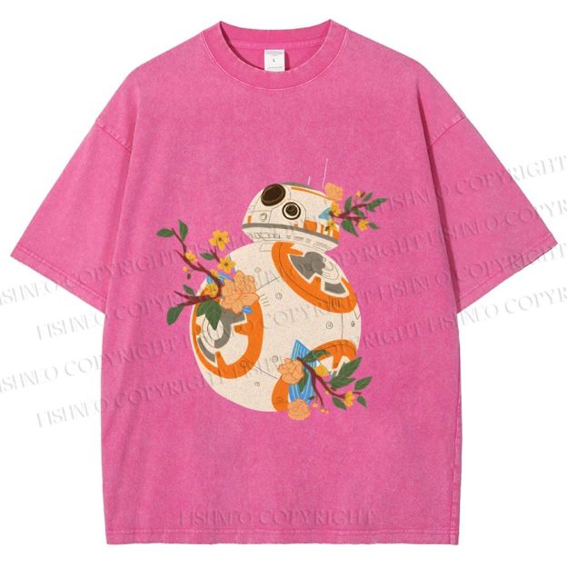 Unisex Star Wars BB-8 Printed Washed Tee