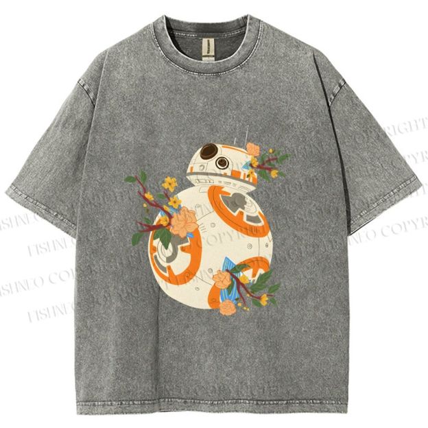 Unisex Star Wars BB-8 Printed Washed Tee