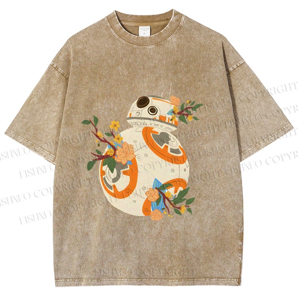 Unisex Star Wars BB-8 Printed Washed Tee