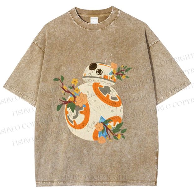 Unisex Star Wars BB-8 Printed Washed Tee