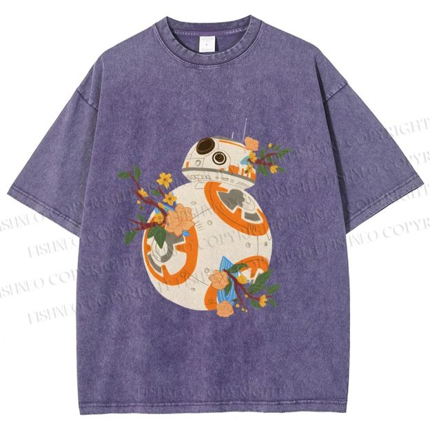 Unisex Star Wars BB-8 Printed Washed Tee