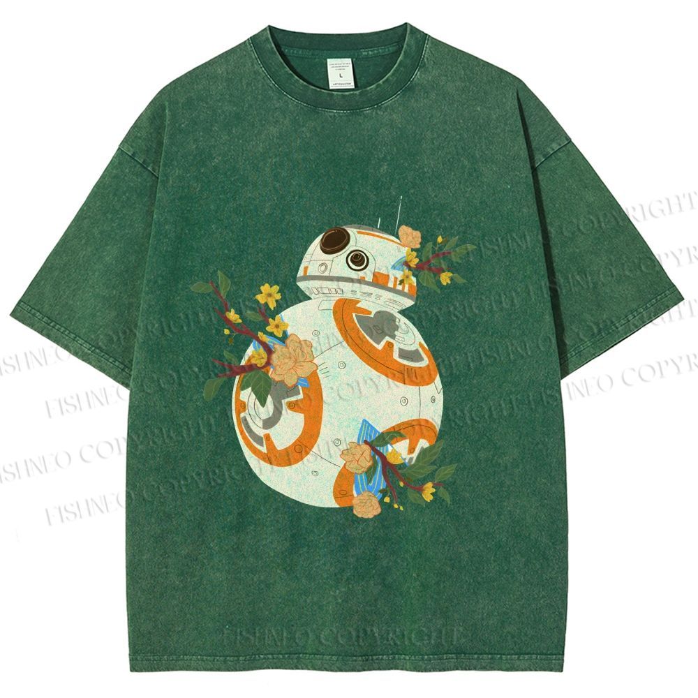 Unisex Star Wars BB-8 Printed Washed Tee