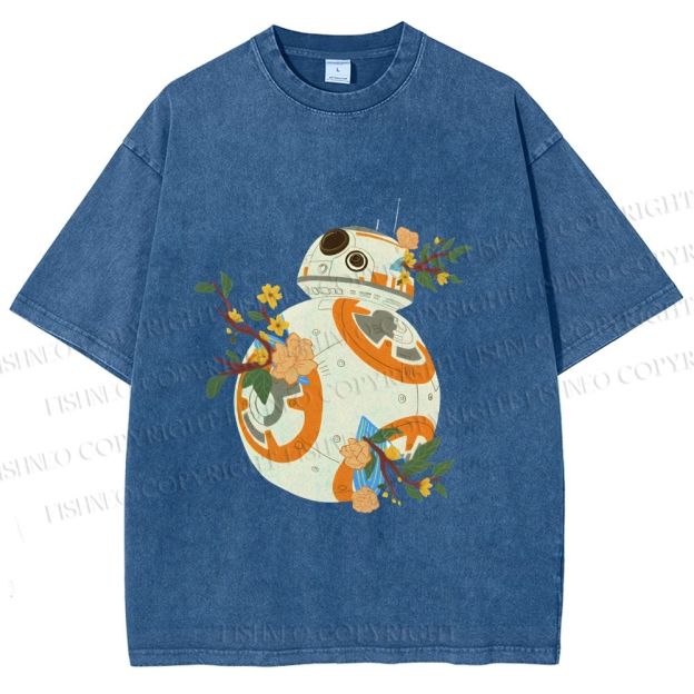 Unisex Star Wars BB-8 Printed Washed Tee