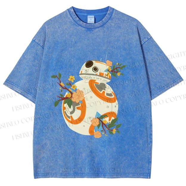 Unisex Star Wars BB-8 Printed Washed Tee