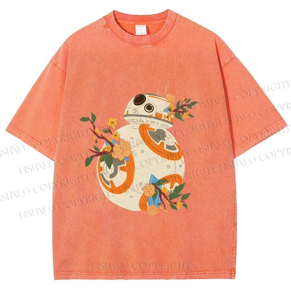 Unisex Star Wars BB-8 Printed Washed Tee
