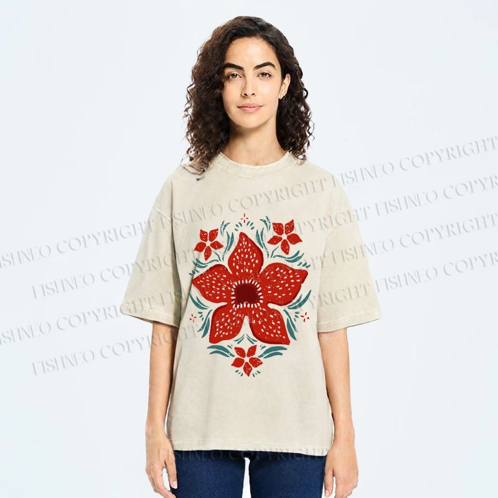 Unisex Stranger Things Printed Washed Tee