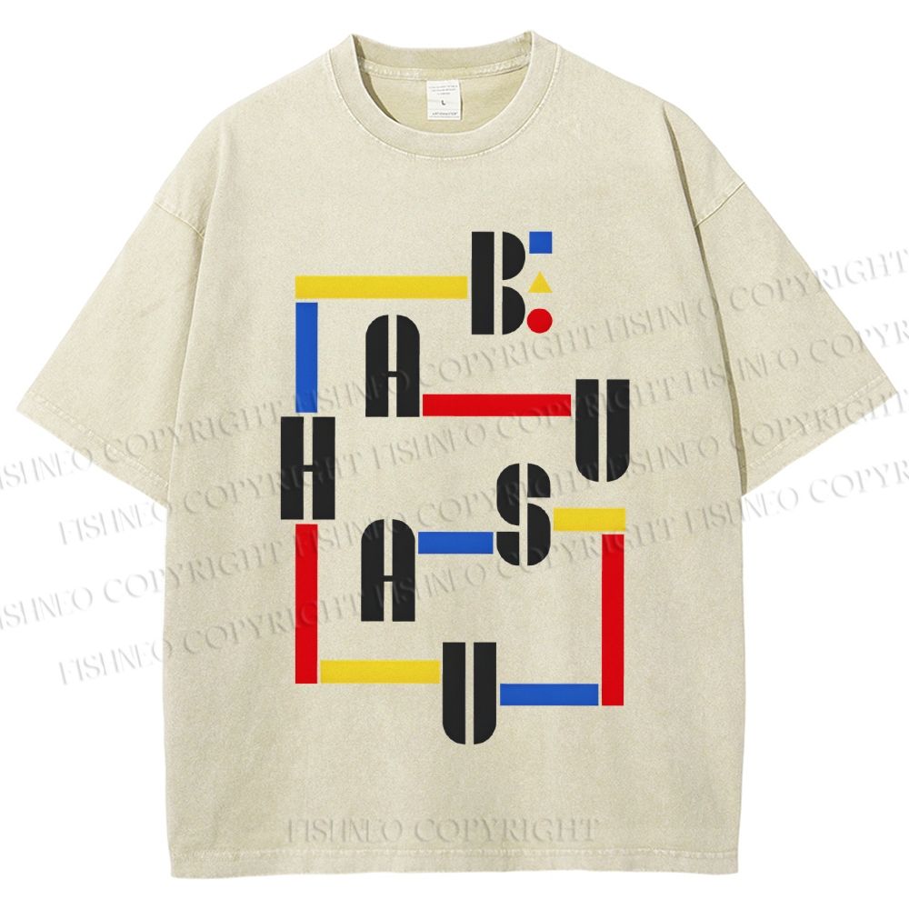 Unisex Bauhaus Printed Washed Tee