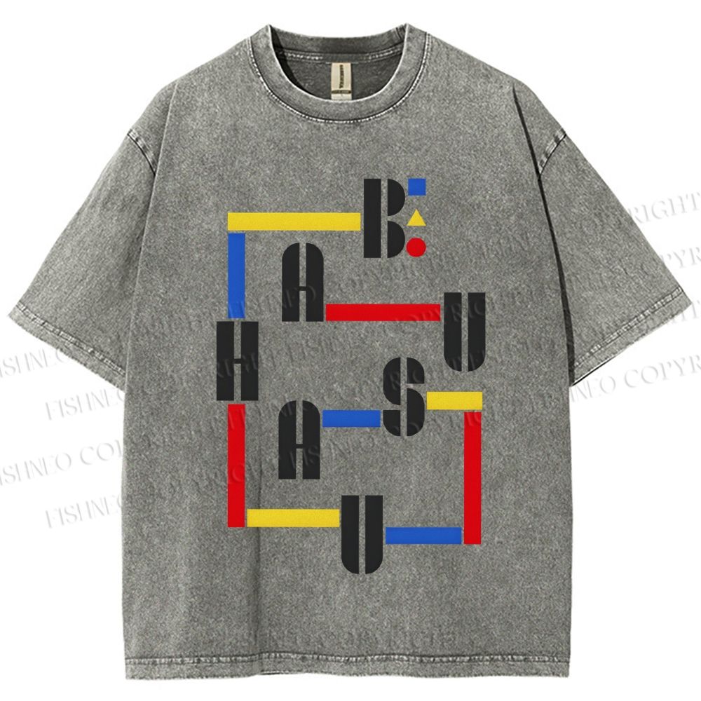 Unisex Bauhaus Printed Washed Tee
