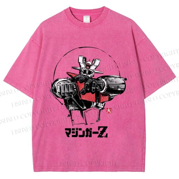 Unisex Mazinger Z Printed Washed Tee