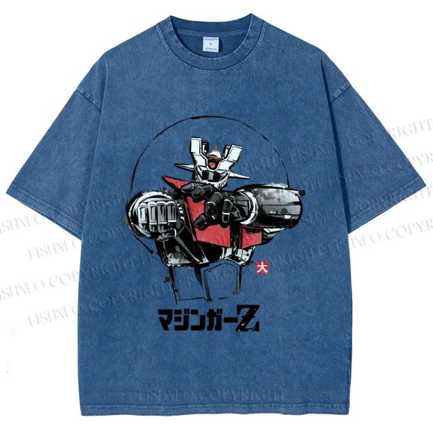 Unisex Mazinger Z Printed Washed Tee
