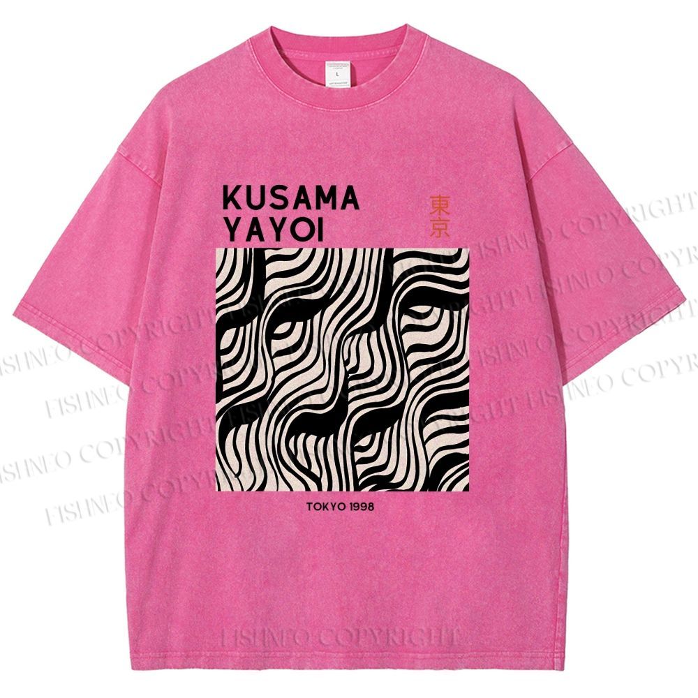 Unisex Yayoi Kusama Geometry Printed Washed Tee