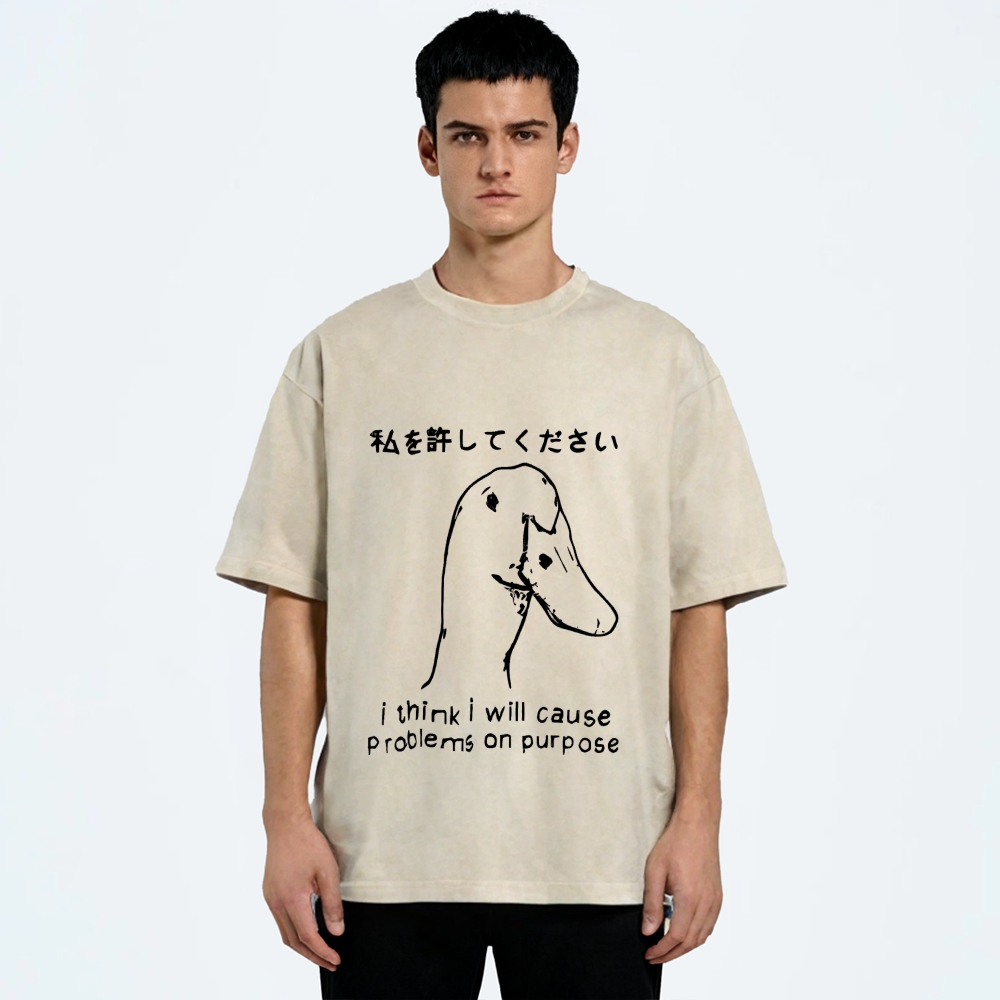 Stupid Goose Funny Washed T-Shirt