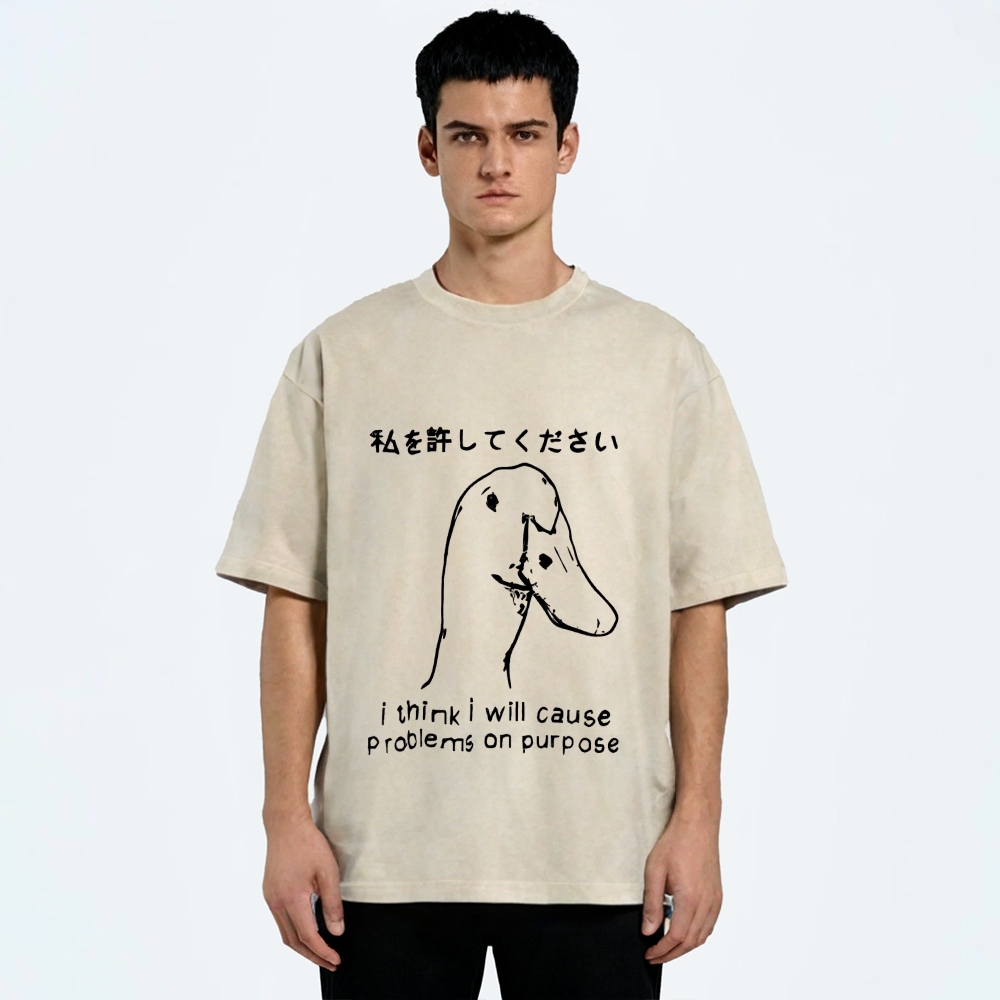 Stupid Goose Funny Washed T-Shirt