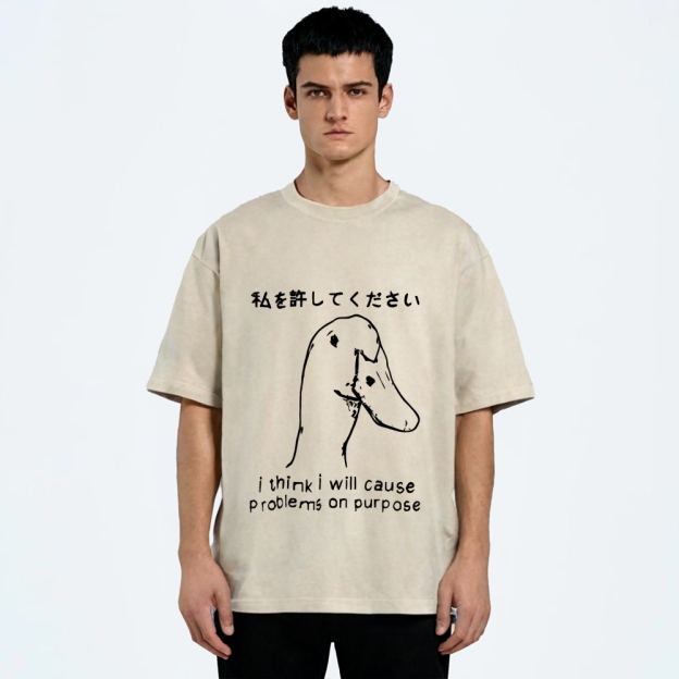 Stupid Goose Funny Washed T-Shirt