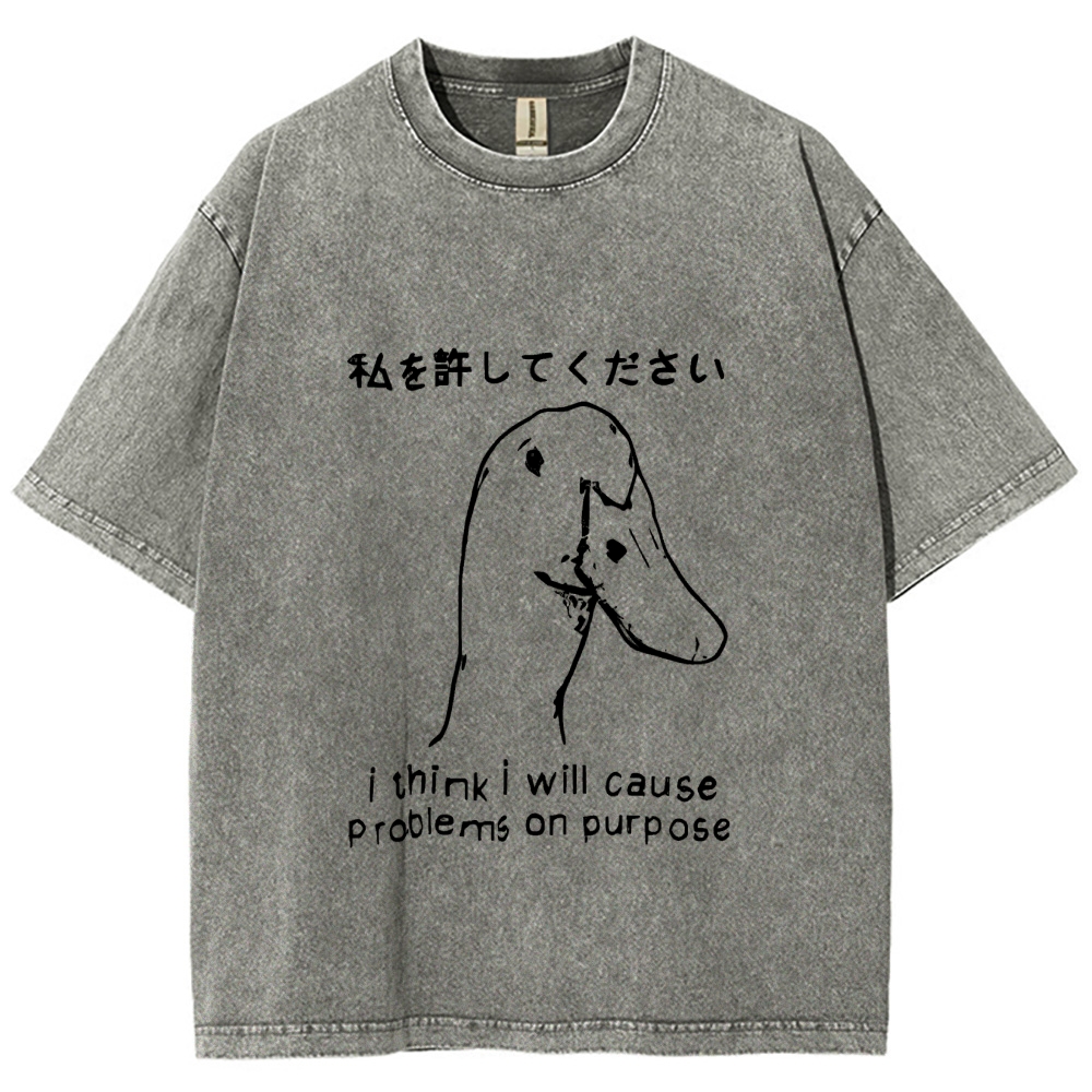 Stupid Goose Funny Washed T-Shirt