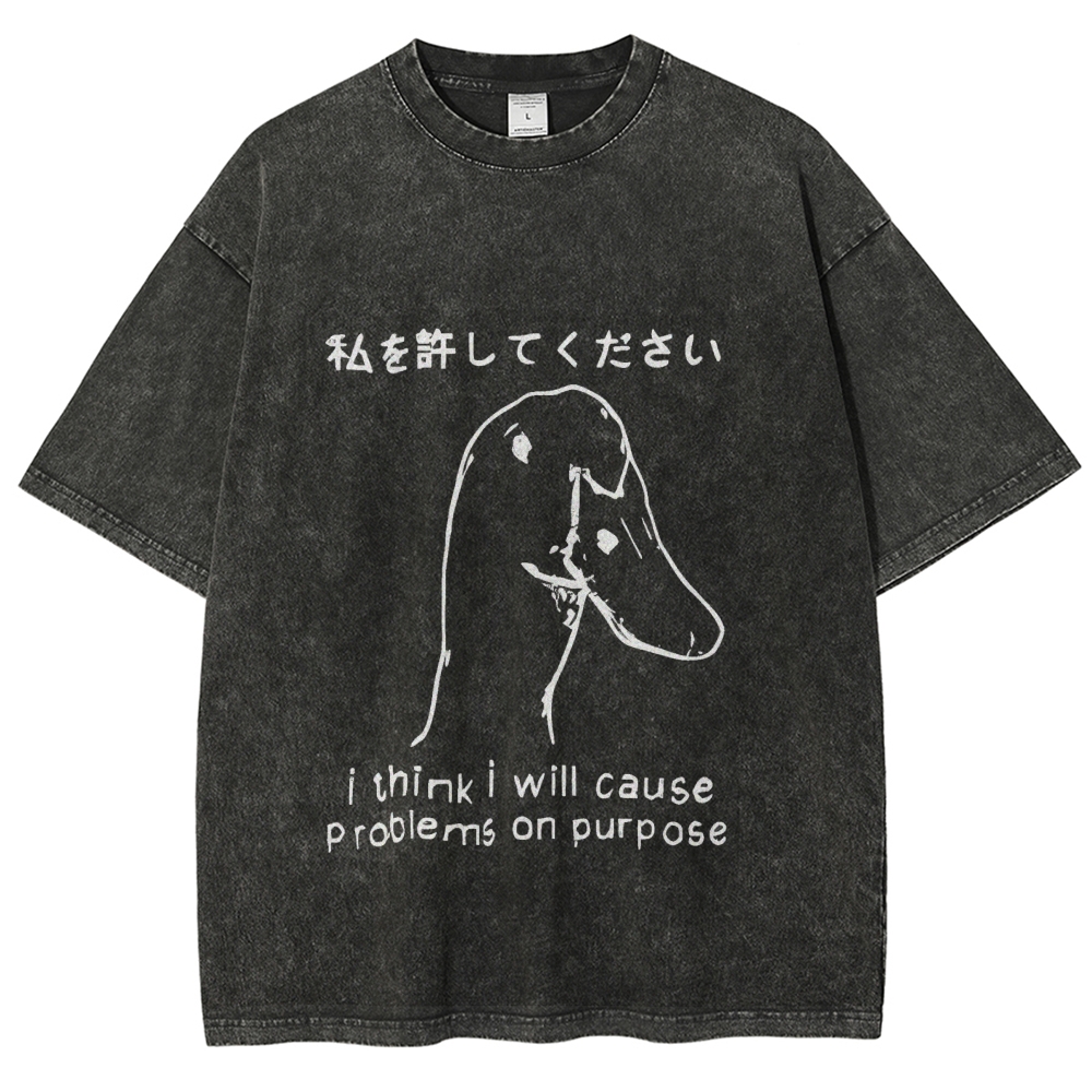 Stupid Goose Funny Washed T-Shirt