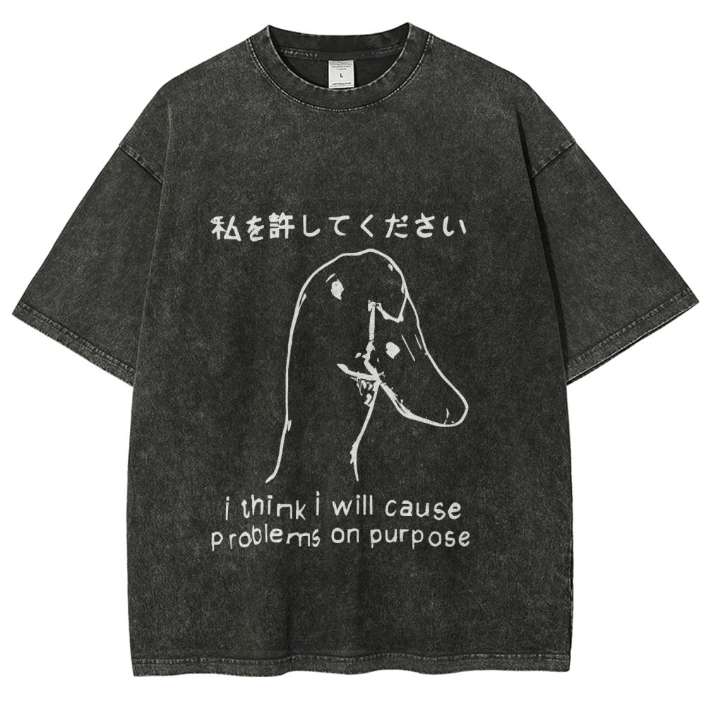 Stupid Goose Funny Washed T-Shirt